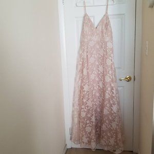 Lulus Blush Floral Maxi Dress XL